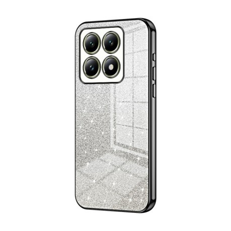 Ударозахисний чохол Gradient Glitter Powder Electroplated на Xiaomi 14T - чорний