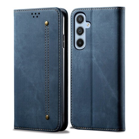 Чехол книжка Denim Texture Casual Style на Samsung Galaxy M35 5G - синий