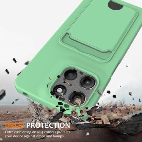 Силіконовий чохол Integrated Card Bag Solid Color Liquid Silicone на Motorola Moto G15/G15 Power 4G - зелений