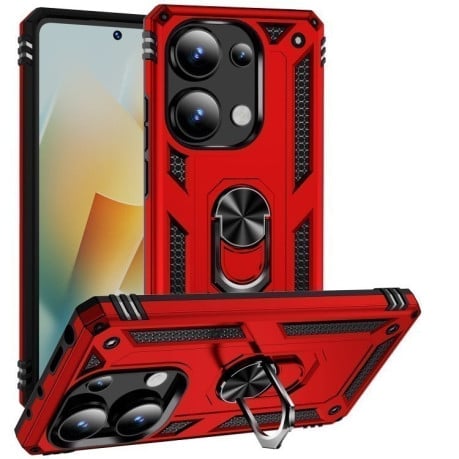 Протиударний чохол HMC 360 Degree Rotating Holder на Xiaomi Redmi Note 14S/ 13 Pro 4G / POCO M6 Pro 4G - червоний