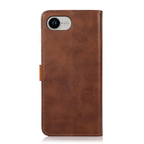 Чохол-книжка KHAZNEH Dual-color Cowhide для iPhone 16e - коричневий