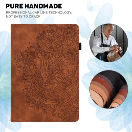 Чохол-книжка Embossed Tiger Pattern Leather для Xiaomi Redmi Pad SE 8.7 - коричневий
