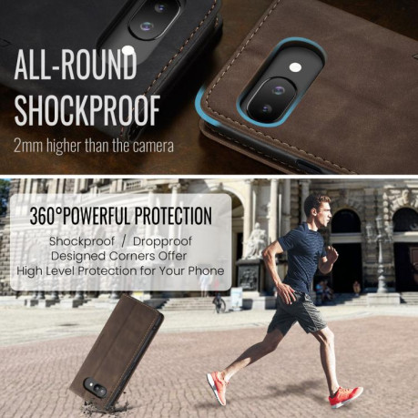 Чехол-книжка CaseMe-013 Multifunctional на Google Pixel 9a - кофейный