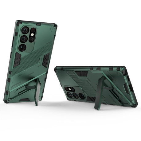 Противоударный чехол Punk Armor для Samsung Galaxy S22 Ultra 5G - зеленый