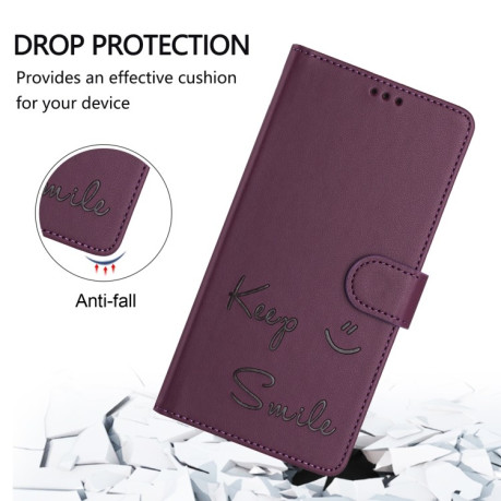 Чехол-книжка Embossing Stripe RFID для Realme GT 7 Pro 5G Global - фиолетовый