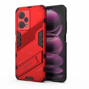 Противоударный чехол Punk Armor с подставкой на Xiaomi Redmi Note 12 Pro 5G - красный