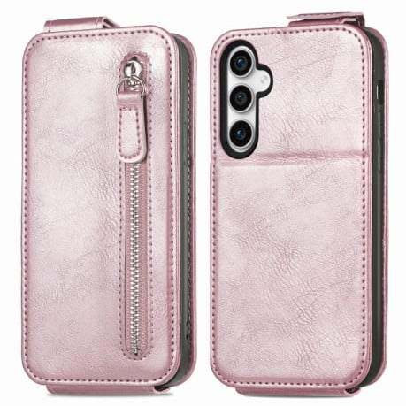 Флип-чехол Zipper Wallet Vertical для Samsung Galaxy S23 FE 5G - розовый