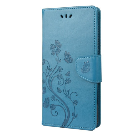 Чехол-книжка Butterfly Flower Pattern для Samsung Galaxy M53 5G - синий