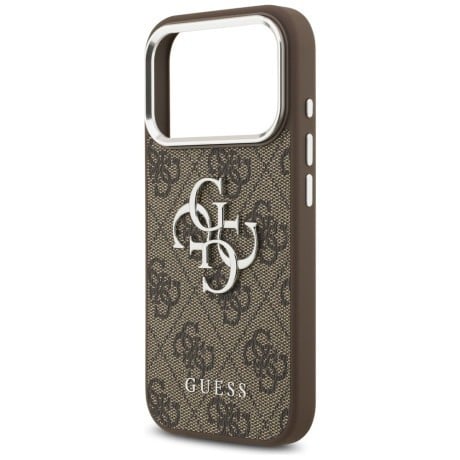 Оригинальный чехол Guess 4G Big Logo на iPhone 17 Pro - brown - silver