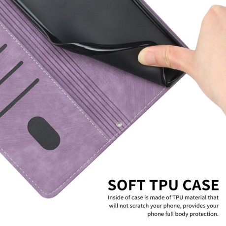 Чехол-книжка Skin Feel Stripe Pattern для Infinix Smart 8 - фиолетовый