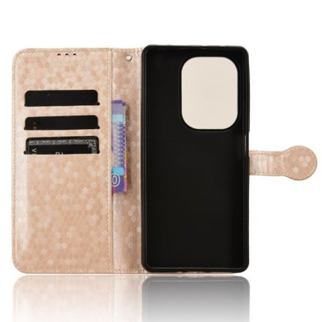 Чехол-книжка Honeycomb Dot для Xiaomi Redmi Note 14S/ 13 Pro 4G / POCO M6 Pro 4G- золотой