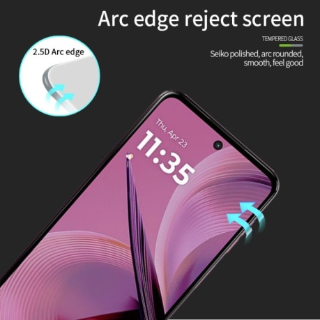Защитное стекло MOFI 9H 3D Full Screen на Motorola Moto G55 - черное