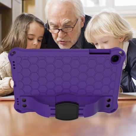 Противоударный чехол Honeycomb Design на iPad mini 5 / 4 / 3 / 2 /1 - фиолетово-черный