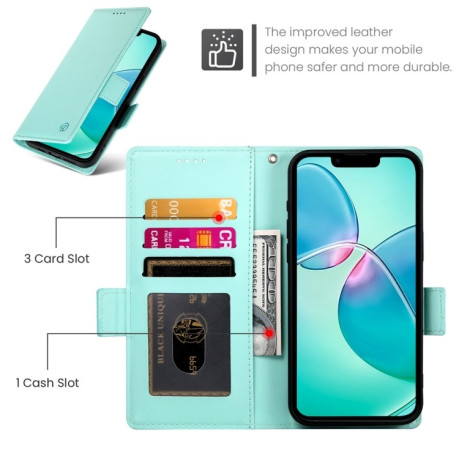 Чохол-книжка Side Buckle Magnetic Frosted Leather для iPhone 16e - зелений