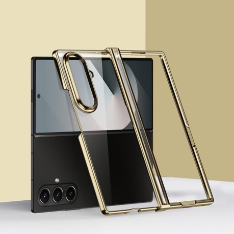 Противоударный чехол 6D Electroplating Full Coverage with Magnetic Ring для Samsung Galaxy Fold 7 5G - золотой