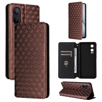 Чохол-книжка Cubic Grid Calf Texture для OnePlus Nord CE4 Lite - коричневий