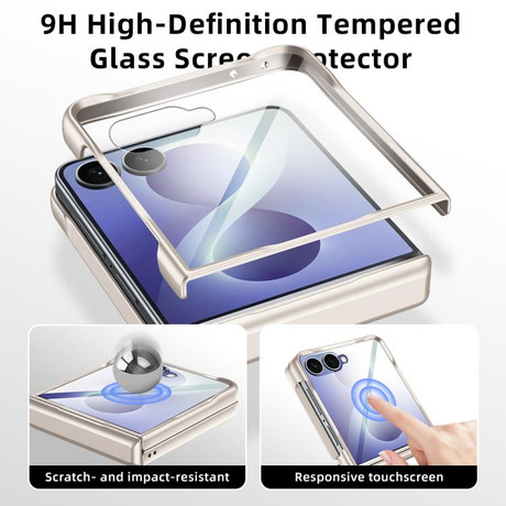 Чехол Spring Hinge Vegan Leather из эко-кожи с шарниром и 360° держателем на Samsung Galaxy Flip8 5G — черный