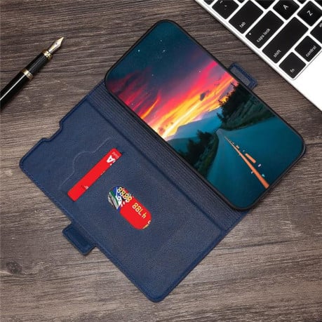 Чохол-книжка Voltage Side Buckle на Infinix Note Edge 5G — синій