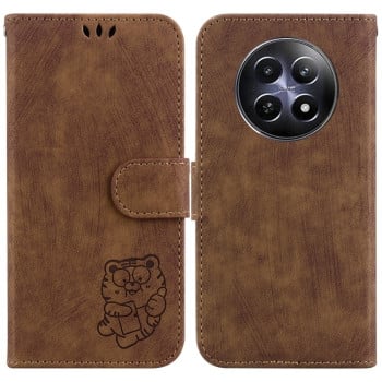 Чехол-книжка Little Tiger Embossed Leather на Realme 13 5G/12 5G/12X 5G - коричневый