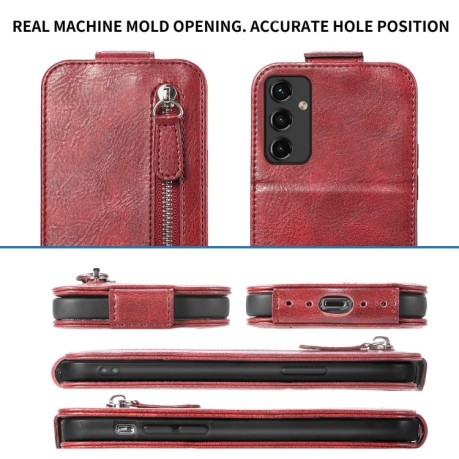 Флип-чехол Zipper Wallet Vertical для Samsung Galaxy A14 5G - красный