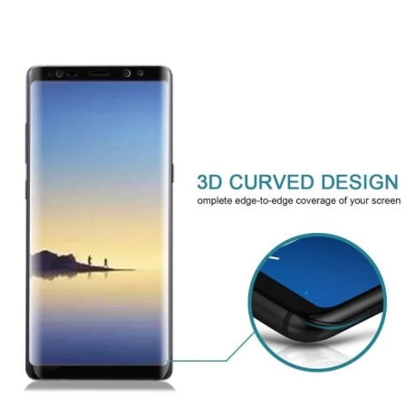 3D стекло на весь экран черное на Samsung Galaxy Note 8 0.3mm 9H Surface Hardness