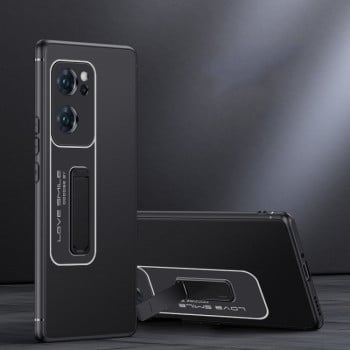 Протиударний чохол Frosted Holder для OPPO Reno7 5G - чорний