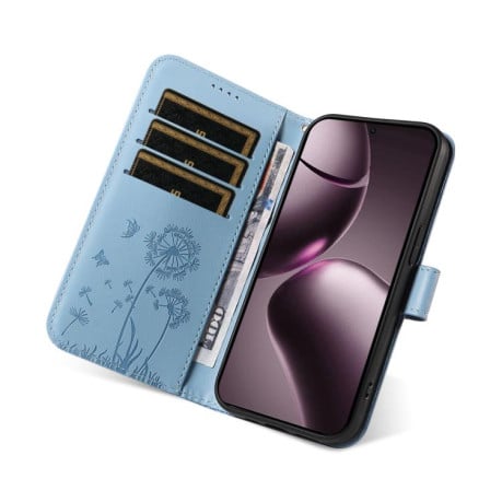 Чехол-книжка Dandelion Embossed Pattern Flip Leather на Xiaomi 15T 5G - голубой