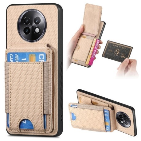 Чохол Cross Leather Ring Vertical Zipper Wallet для Realme 13 Pro / 13 Pro+ - хакі
