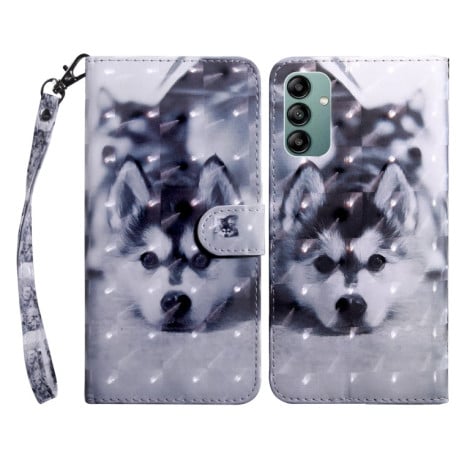 Чехол-книжка 3D Painting Leather для Samsung Galaxy A04s - Husky