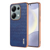 Чехол AZNS Electroplated Frame Crocodile Texture на Xiaomi Redmi Note 14S/ 13 Pro 4G / POCO M6 Pro 4G - синий