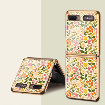 Противоударный чехол GKK Floral Pattern для Samsung Galaxy Z Flip - Floral 02