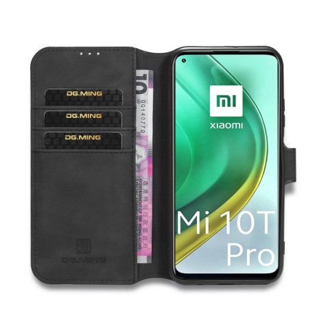 Чехол-книжка DG.MING Retro Oil Side на Xiaomi Mi 10T / 10T Pro - черный
