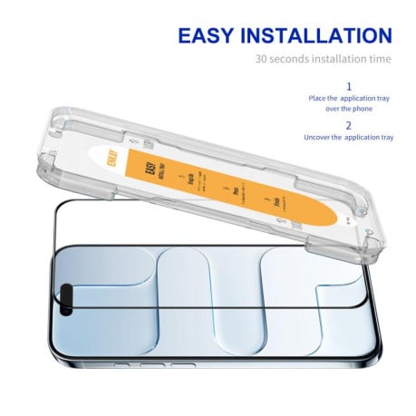 Защитное Стекло ENKAY Easy Install High Alumina Silicon на iPhone Air - черное