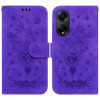 Чехол-книжка Butterfly Rose Embossed для OPPO A98 5G/A97 / F23 5G India - фиолетовый