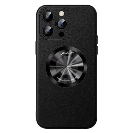 Шкіряний чохол SULADA Microfiber Leather MagSafe Magnetic на iPhone 15 Pro Max - чорний