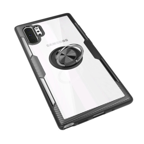 Ударозащитный чехол 360 Degree Magnetic Rotation Holder на Samsung Galaxy Note 10+ Plus- серебристо-черный