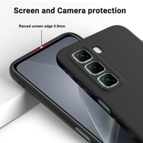 Силіконовий чехол Solid Color Liquid Silicone на Infinix Hot 50 Pro+ - чорний