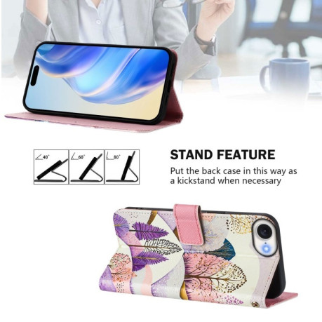 Чехол-книжка Colored Drawing Pattern для iPhone 16e - разноцветный