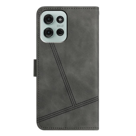 Чехол-книжка Skin-feel Stitching Leather для Motorola Moto G75 - серый