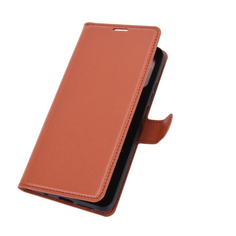 Чехол-книжка Litchi Texture на Xiaomi Poco M3 - коричневый