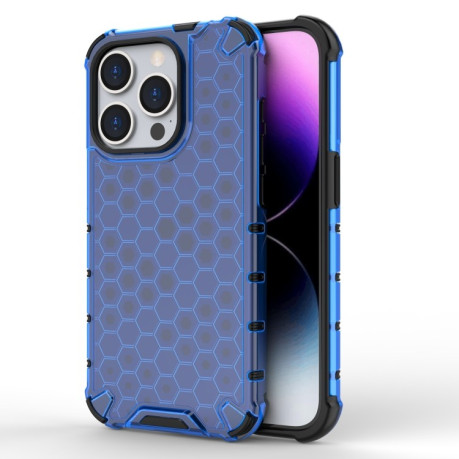 Чохол протиударний Honeycomb на iPhone 15 Pro - синій