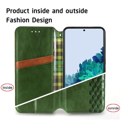 Чохол-книжка Cubic Grid Samsung Galaxy S21 Plus - зелений