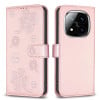 Чехол-книжка Four-leaf Clasp Embossed на Redmi Note 14 Pro 4G - розовый