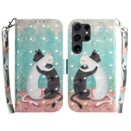 Чехол-книжка 3D Colored Horizontal для Samsung Galaxy S24 Ultra 5G - Black White Cat