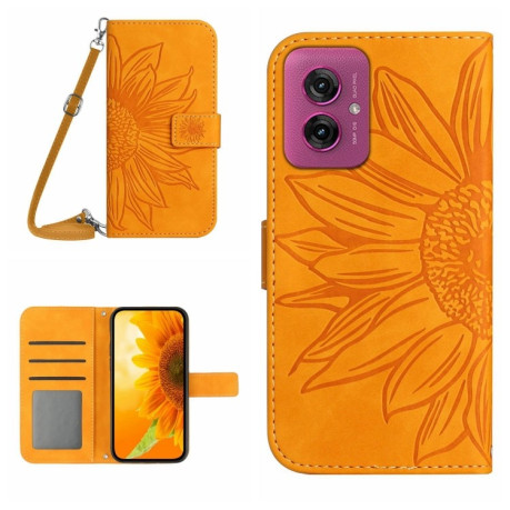 Чехол-книжка Skin Feel Sun Flower для Motorola Moto G55 5G - желтый