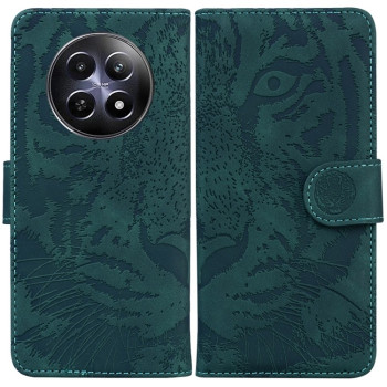 Чехол-книжка Tiger Embossing для Realme 13 5G/12 5G/12X 5G - зеленый