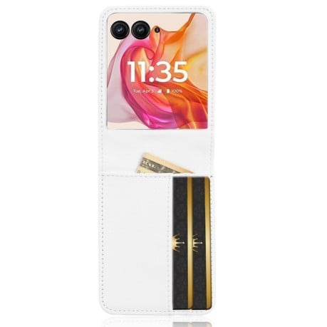 Протиударний чохол Card Slot PU Leather PC для Motorola Moto Razr 50 Ultra - білий