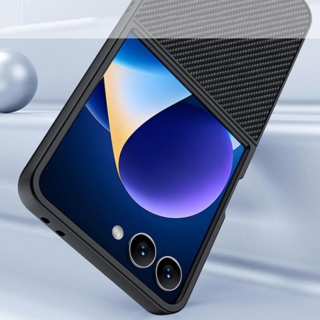 Протиударний чохол Carbon Fiber Texture Printing для Samsung Galaxy Flip 7 - чорний