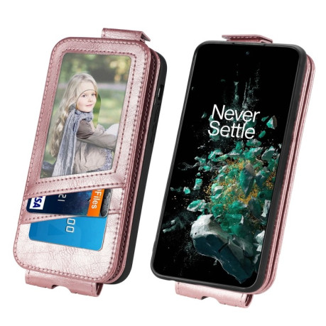 Фліп-чохол Zipper Wallet Vertical для OnePlus 10T - рожеве золото
