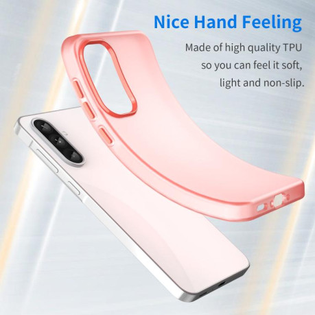 Противоударный чехол Frosted Translucent TPU Hybrid PC для Samsung Galaxy A36 5G - красный